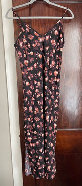 a new day Black Maxi Slip Dress with Pink Floral Print Photo 0