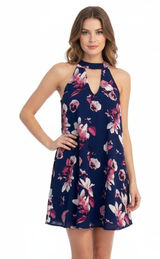AON) NWT Dress Small Floral‎ Francesca's Miami S floral blue New With Tags Photo 0