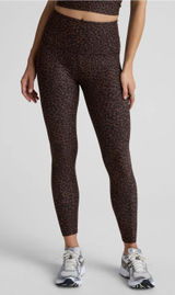 Beyond Yoga SoftMark High Waisted Midi Leggings in Espresso Leopard Size Large Photo 0