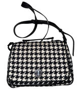 Vera Bradley Turnlock Crossbody bag purse VB black and white houndstooth print Photo 0