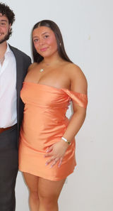 Orange Beginning Boutique Satin Mini Dress  Photo 0