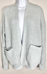 American Eagle Outfitters Open-Front Chunky Knit Cardigan Light Blue Size Small Photo 0