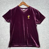 Vtg Tweety Bird Velvet T-Shirt Tee Sz L‎ Warner Bros Womens Purple Photo 0