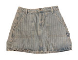 PacSun Denim Mini Skirt Women 27 Light Blue Pinstripe Carpenter Utility Skirt‎ Photo 0