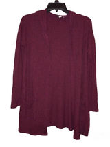 American Eagle Feather Light Ribbed Hooded Pocket Cardigan Burgundy Red XS/S‎ Photo 0