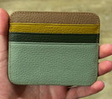 NEW Handmade Italian Leather Card Holder Wallet Multicolor Photo 0