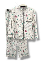 Victorias Secret Travel Paris London Print Pajamas Size Medium White Multicolor Photo 0