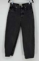 Madewell Balloon Jeans Womens 26 Black Lunar Wash High Rise Barrel Leg Photo 0