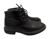 Ecco Crepetray Black Leather Faux Fur Lined Lace Up Ankle Boots EU 40 US 9-9.5 Photo 0