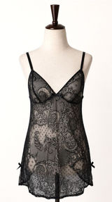 Victoria's Secret Chemise Women Medium Black Sheer Lace Corset Back Coquette Photo 0