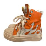 EUC Cristian Zerotre Calipso 300 Flame High Top Platform Sneakers Sz 39 Orange Photo 0