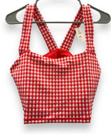 Offline‎ by aerie Red & White Gingham Square Neck Crop Top Shelf Bra Sz XL NEW Photo 0