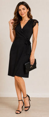 Banana Republic Black Lace Wrap Dress NWT XS Photo 0