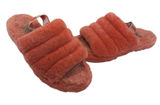 UGG Fluff Yeah Slide Sheepskin Slippers Coral Pink Orange Women 8‎ Y2K Spa Cozy Photo 0