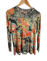 Johnny Was Los Angeles Blouse Top Women's Medium Multicolor Boho Long Sleeves Photo 0