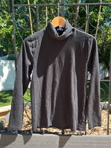 J.Crew Women’s 100% Cotton Black Long Sleeve Tissue Weight Turtleneck Size M Photo 0