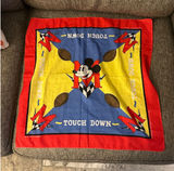 Vintage Disney Mickey Mouse Football Touchdown‎ Bandana Scarf 100% Cotton VGUC Photo 0