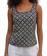 WHITE HOUSE BLACK MARKET Black And White Geometric Sequin Top EUC Small Photo 0