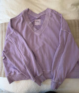 Aerie Purple V Neck Hoodie Photo 0
