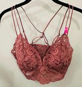 VICTORIA'S SECRET PINK Sz Large Lace Bralet Dusty Rose New With Tags Photo 0