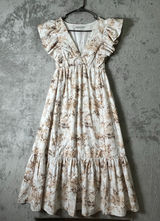 Abercrombie & Fitch Flutter Sleeve Tiered Midi Dress Floral Cottagecore XS Photo 0