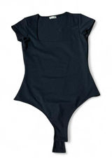 Intimately Free People Black Square Neck Short Sleeve Thong Bodice XS Bodysuit Photo 0