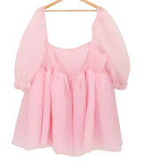 Selkie The Puff Dress Babydoll Mini Womens Size 16 Pink Princess Organza NWOT Photo 0