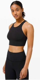 Lululemon Wunder Train High Neck Longline Size 14 Black Sports Workout Yoga Gym Photo 0