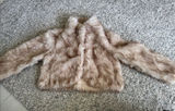 Girls Plush Faux Fur Teddy Jacket in Blush Photo 0