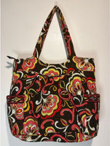 Vera Bradley Quilted Puccini Tote Bag Retired Casual Outside Pockets Full Zip Photo 0