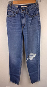 Levi's 80s Mom‎ Jeans Distressed Blue Denim Size 24 High Rise Casual Streetwear Photo 0