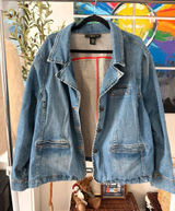 Women’s Casual Denim Jacket Blazer Size 26/28 Jean Jacket Vintage Streetstyle Photo 0