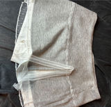Heather Gray Lace Trim Layered Mini Skort with Tulle Hem and Side Zip Photo 0