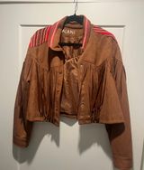 Suede Fringe Jacket Size L Photo 0