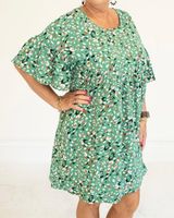 NWT GiGio USA Dot Printed Loose Fit Flowy Flutter Sleeve Knee Length Dress Photo 0