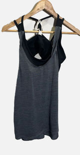 Champion Tank Top Women Medium Grey Built-in Bra Space Dye Athletic Gym Yoga Photo 0
