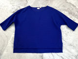 Chico's Bright Blue Textured Design Top Size 2 Like Medium Photo 0