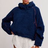 NWT Free People FP Movement Free Flow Fleece Pullover in Midnight Navy Blue Photo 0