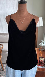 New & Other Stories Black Velvet Cowl Neck‎ Sleeveless Blouse Halter Top Size 8 Photo 0