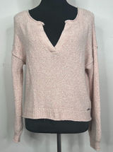 Abercrombie & Fitch Cropped V Neck‎ Slouchy Textured Long Sleeve Sweater Photo 0