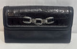 VTG Y2K Chunky Chain Brighton Black Equestrian Coastal Cowgirl Leather Wallet Photo 0