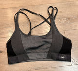 New Balance Sports Bra XLarge XL Gray Black Cross Workout Gym Active Padded Photo 0