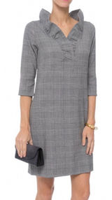 Gretchen Scott Ruff Neck Wall Street plaid‎ dress size small Photo 0