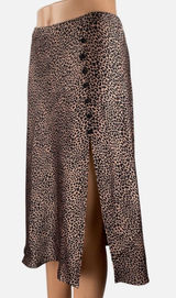Victoria’s Secret Satin Animal Print Slip Skirt Bias Cut Photo 0
