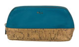 Lauren Ralph Lauren Teal Cork Cosmetic Bag Makeup Pouch Zippered Organizer Photo 0