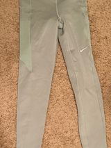 Nike Pro Therma Fit Sage‎ Green Performance Leggings with Side Panel Photo 0