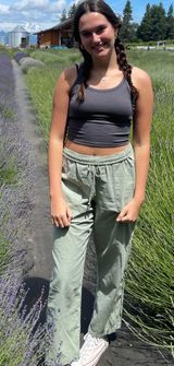 Green Linen Pants Size M Photo 0