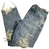 American Eagle Women's Tomgirl Distressed Boyfriend Jeans Size‎ 4 waist 28 Blue Photo 0