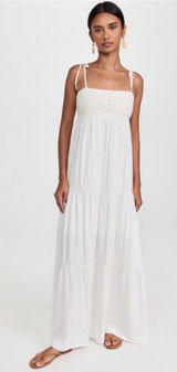 Spiritual Gangster Dolce Embroidered White Spring Summer Maxi Dress M Photo 0