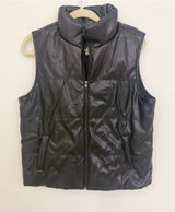 Thread & Supply Black Puffer Faux Leather Puffer Vest Size Medium Photo 0